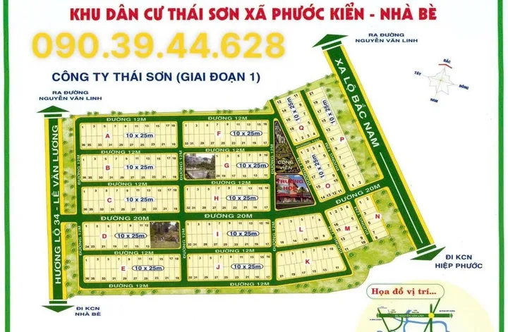 Cần bán nhanh nền Biệt Thự Khu Dân Cư Thái Sơn đường 20m giá tốt vị trí đẹp