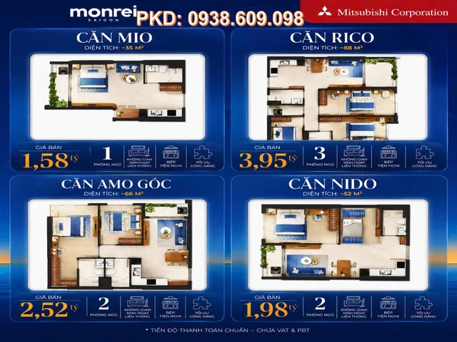 Căn hộ Monrei Sài Gòn giá từ 1,58 TỶ 0938.609.098