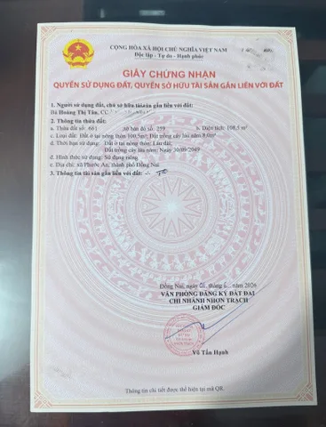 CẦN BÁN GẤP!!! Thổ cư 100m2 ở rộng rãi gia đình_xã Phước An gần cụm KCN Nhơn Trạch_CHỈ 2 tỷ 5 còn thương lượng cho khách thiện chí!!!