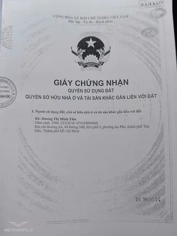 BDS HVL BÁN NHÀ 44 đường 34B AN PHÚ AN KHÁNH Q2
