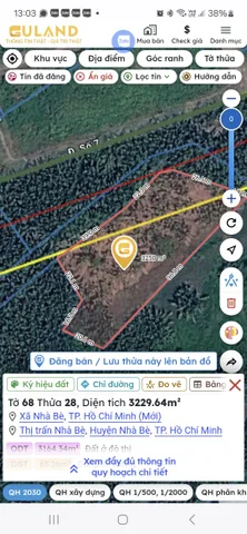 Bán mảnh lúa dt: 3446.8m2 Thị Trấn Nhà Bè