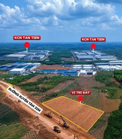 Đât mặt tiền Xuyên Tâm 32m ngay KCN Tân Tiến 1-2 Xây trọ
