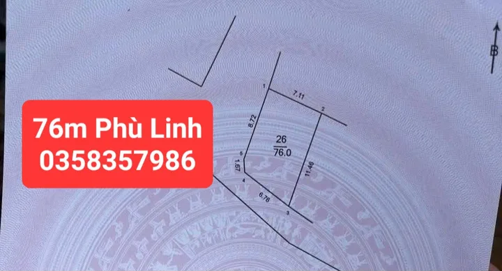 Bán đất DT 76m vuông,MT 8.43 full thổ cư
Giá bán 2 tỷ 200 triệu