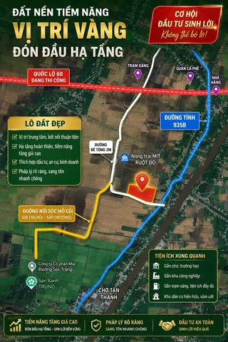 HƠN 16M MẶT TIỀN LỘ OTO GIÁP RANH PHƯỜNG SÓC TRĂNG — GIÁ SỐC 380 TRIỆU