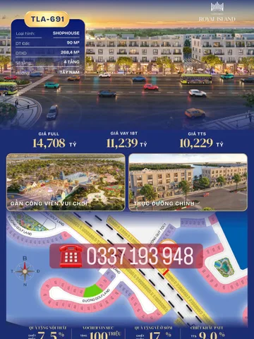 Bán shophouse 90m2 TLA-691 khu Quý Tộc Vinhomes Vũ Yên Hải Phòng.