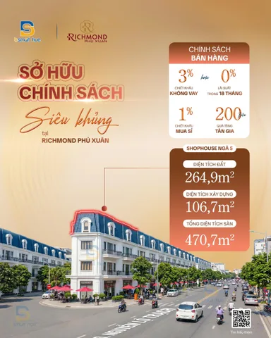 CĂN GÓC 3 MẶT TIỀN KINH DOANH CHỢ MỚI KHU ĐÔ THỊ PHÚ XUÂN CTIY TP HUẾ