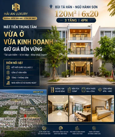 Nhà mặt tiền Bùi Tá Hán Ngũ Hành Sơn – 120m² ngang 6m – phù hợp kinh doanh và giữ tài sản