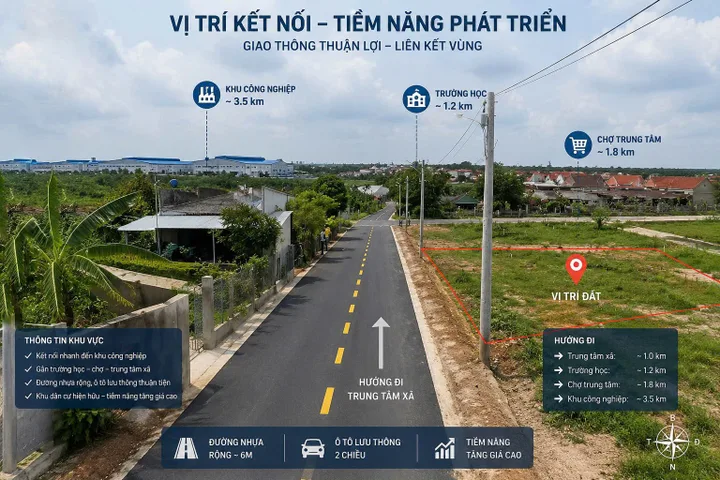 Đất liền kề chợ trường UBND Minh Thạnh Dầu Tiếng