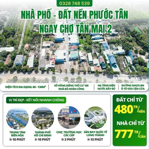 Nhà lầu và đất nền 1 sẹc QL51, hoàn công gần cổng 11