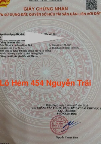 Cần bán lô đất hẻm Đất Hẻm 454 Nguyên Trãi
Thông Hoàng Văn Thụ , diện tích 124,8 m2 giá 1.050 tỷ