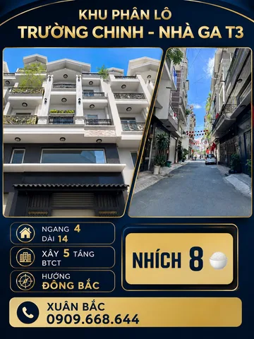 TRƯỜNG CHINH - NHÀ GA T3 
NGANG 4 DÀI 14 KHU NHÀ CAO TÂNG(BCL)