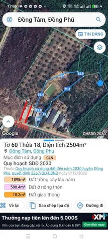 bán vườn 2600m2 đồng tâm đồng phú 460tr