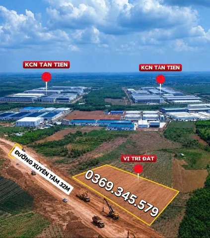 Bán 9200m2 đất mặt tiền đường xuyên tâm ngay sát khu công nghiệp tân tiến thành phương