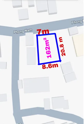 Mặt tiền đường Phong Nam Hòa Châu Đà Nẵng. Đường 7.5m .Đang thi công nâng lên 10.5m