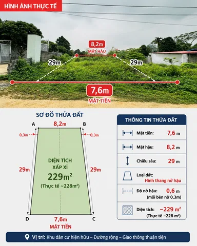 Chính chủ bán đất Đá Bạc – Liên Sơn – Lương Sơn, cách Hà Nội ~25km.
 Diện tích 228m²