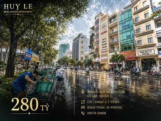Bán Khách Sạn 45 phòng , mặt tiền Lê Lai Bến Thành , Quận 1 (346m2 - 7 tầng)