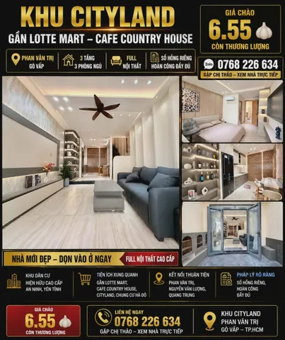 🏡 KHU CITYLAND. GẦN LOTTE MART. 3 TẦNG. 3PN. FULL NỘI THẤT. 💰6.55🧄 CÒN TL
💰 6.55🧄 còn TL
📱 0768 226 634