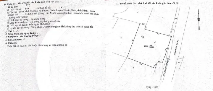 CẦN BÁN ĐẤT ĐƯỜNG PHÚ THỌ - MŨI DINH, THÔN VĨNH TRƯỜNG, XÃ PHƯỚC DINH,TỈNH KHÁNH HÒA (NINH THUẬN CŨ)