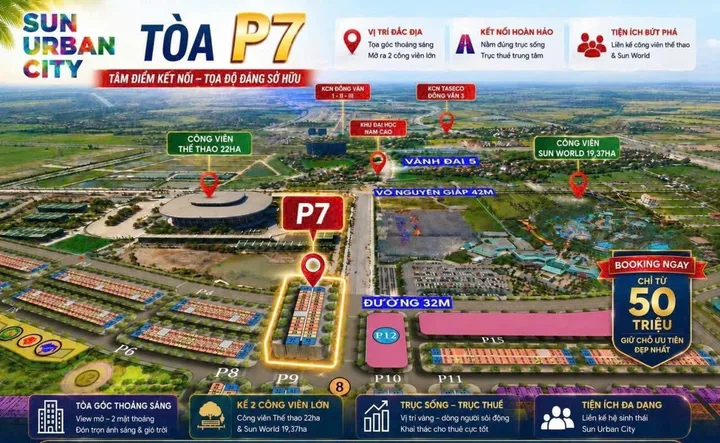 🔥 P7 SUN URBAN CITY- TOÀ CĂN HỘ ĐẸP NHẤT CHÍNH THỨC MỞ BÁN🔥