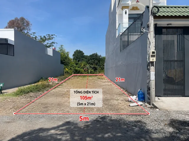 HÀNG NGỘP! (5x21m)=105m2/ 890 triệu. Đ.Ba Sa, Phước Hiệp, Củ Chi. SHR, xây dựng tự do full thổ cư