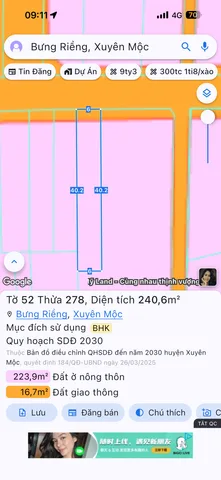 Bán đất bưng riềng  240m2 giá 1ti5