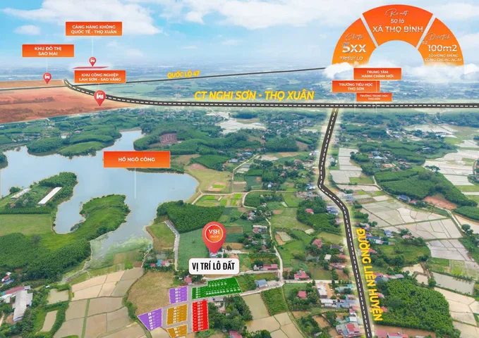 Còn 3 lô VIP nhất đất cạnh KCN Lam Sơn - Sao Vàng giá từ 5 triệu/m, sổ sẵn