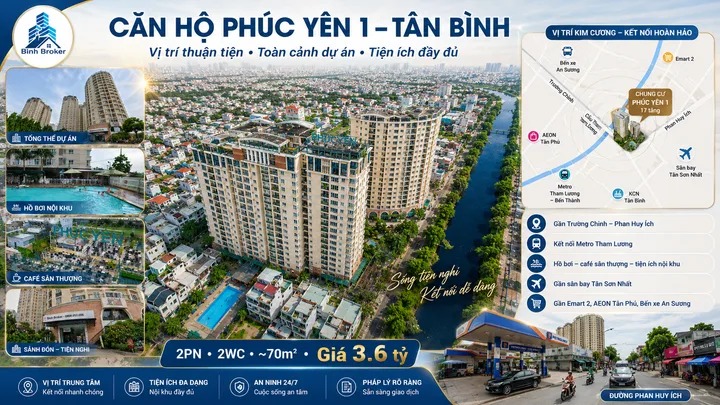 🌿 BÁN CĂN HỘ CHUNG CƯ PHÚC YÊN 1 – TÂN BÌNH | 2PN 2WC | FULL NỘI THẤT | ĐÃ CÓ SỔ HỒNG