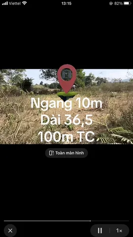 Đất thổ cư ngang 10m. Có 100m thổ cư. Ngay mặt đường nhựa 8m, đường vào thác Ponggua
