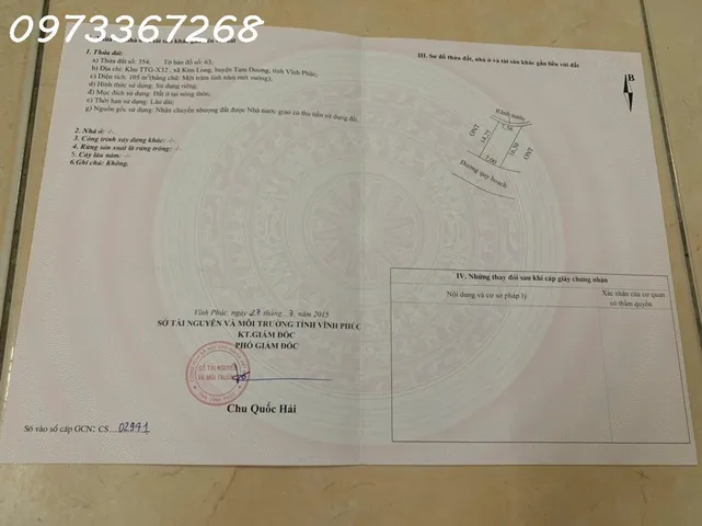 Bán lô đất siêu đẹp tại xã Tam Dương, Phú Thọ, diện tích 105m2, view đẹp, giá tốt