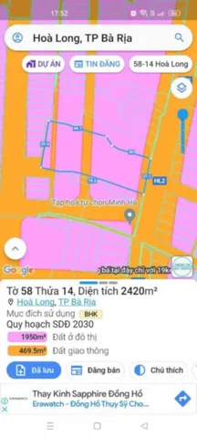 Bán Đất 2466m2 có sẵn 200 m2 thổ cư giá 27 tỷ tại Xã Hoà Long Thành phố Bà Rịa Bà Rịa - Vũng Tàu
