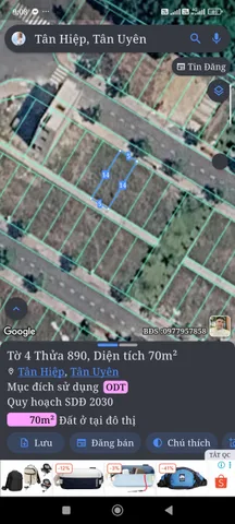 Bán Đất 70m2 có sẵn 70 m2 thổ cư giá 1.6 tỷ tại Phường Tân Hiệp Thị xã Tân Uyên Bình Dương