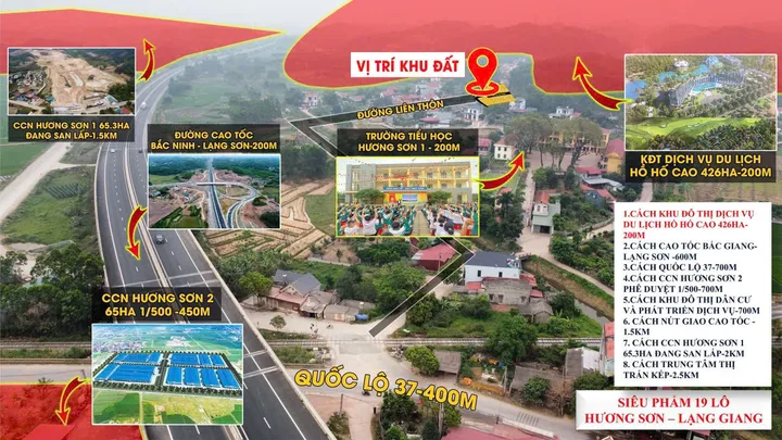 SIÊU PHẨM 19 LÔ ĐẤT F0 HƯƠNG SƠN TỪ 4XX - SÁT KĐT HỒ HỐ CAO