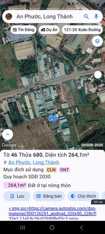 An Phước - Long Thành, Lô Góc 264m² ngay ngã 3 Sáu Đúng QL51, giá chỉ hơn 12tr/m².
