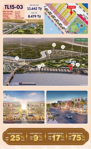 Bán căn shophouse 67,5m2 TL15-03 khu Tài Lộc Vinhomes Vũ Yên Hải Phòng.