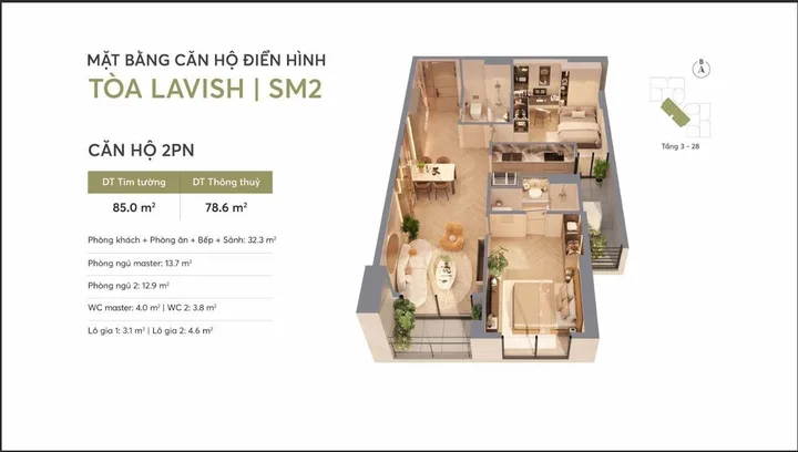 Bán Căn hộ chung cư 76m2 giá 6.8 tỷ tại Đường Ngọc Hồi Xã Ngọc Hồi Huyện Thanh Trì Hà Nội