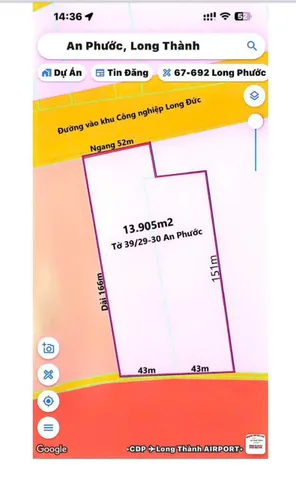 Bán Đất 13905m2 giá 70 tỷ tại Xã An Phước Huyện Long Thành Đồng Nai