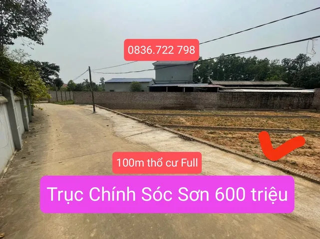 100m2 có sẵn 100 m2 thổ cư giá 600 triệu Trung Giã