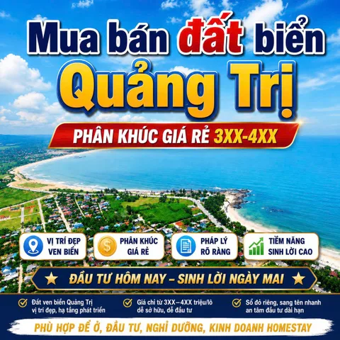 🌊 ĐẤT BIỂN QUẢNG TRỊ CHỈ TỪ 3XX TRIỆU/LÔ – SỔ ĐỎ SẴN
