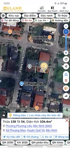 Bán Đất 106.4m2 có sẵn 106.4 m2 thổ cư giá 5.8 tỷ tại Đường Quốc Lộ 18 Xã Phượng Mao Huyện Quế Võ Bắc Ninh