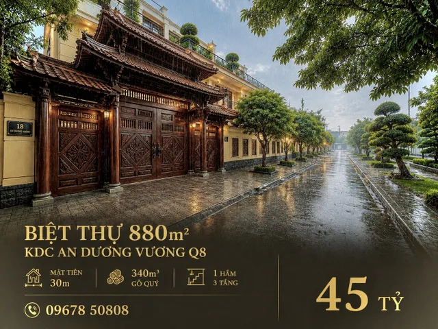 Bán Biệt Thự gỗ An Dương Vương Q8 (880m2 - 1 hầm 3 tầng)