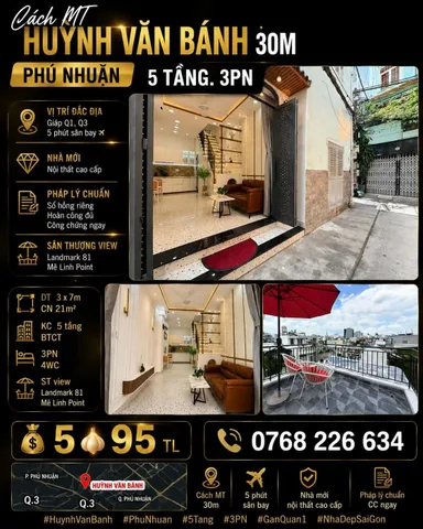 Bán Nhà riêng 21m2 có sẵn 21 m2 thổ cư giá 5.95 tỷ tại - Chọn - Phường 09 Quận Phú Nhuận TP. Hồ Chí Minh