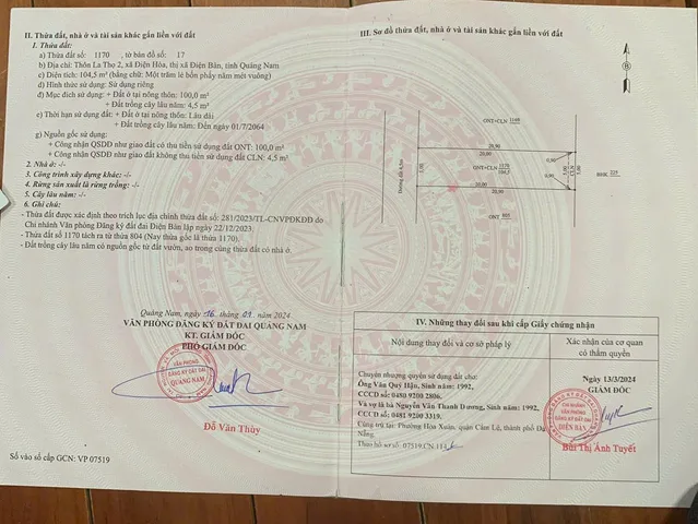 Bán đất La Thọ 2, Điện Bàn 📌📌📌LÀM VIỆC TRỰC TIẾP GIÁ TỐT !!!