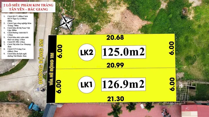 DUY NHẤT 1 LÔ SIÊU PHẨM KIM TRÀNG GIÁ CHỈ 6.3TR/M² - GẦN SÁT QL 17