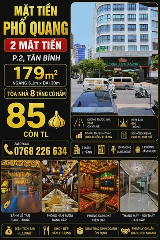 Bán Nhà riêng 179m2 có sẵn 179 m2 thổ cư giá 85 tỷ tại đường Phổ Quang Phường 02 Quận Tân Bình TP. Hồ Chí Minh