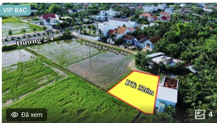 Bán Đất 326m2 có sẵn 326 m2 thổ cư giá 6.5 tỷ tại Đường 2/4 Phường Ninh Hiệp Thị xã Ninh Hòa Khánh Hòa