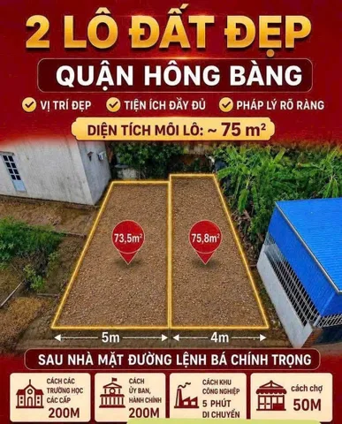 ❌❌❌F0 HIẾM XUẤT HIỆN 75,8M² CHỈ 1,55 TỶ – CƠ HỘI KHÓ TÌM  TẠI QUỲNH CƯ – HỒNG BÀNG ❌❌❌