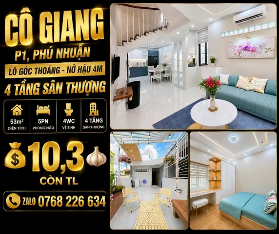 Bán Nhà riêng 53m2 có sẵn 53 m2 thổ cư giá 10.3 tỷ tại Đường Cô Giang Phường 01 Quận Phú Nhuận TP. Hồ Chí Minh