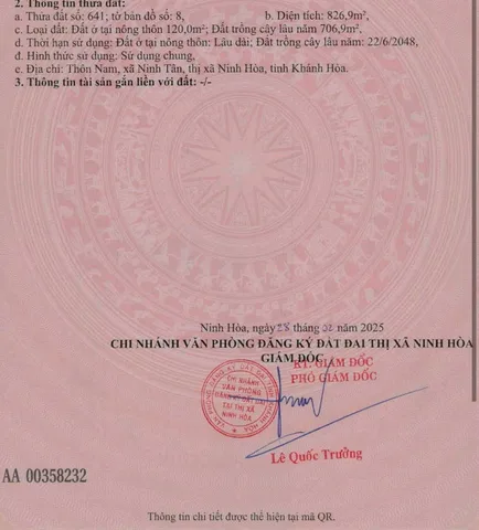 0938.113.403 Bán Đất 826.9m2 có sẵn 120 m2 thổ cư giá 1.2 tỷ tại Xã Ninh Tân Thị xã Ninh Hòa Khánh Hòa z701