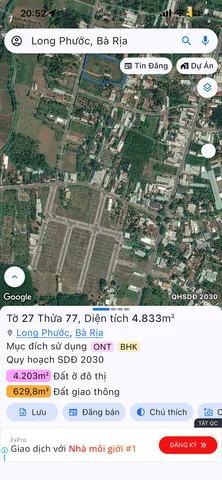 Bán Đất 4800m2 giá 32 tỷ tại Xã Long Phước Thành phố Bà Rịa Bà Rịa - Vũng Tàu