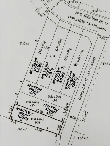 Bán Đất 111m2 có sẵn 111 m2 thổ cư giá 5.2 tỷ tại Đường Song Hành Xã Tân Xuân Huyện Hóc Môn TP. Hồ Chí Minh